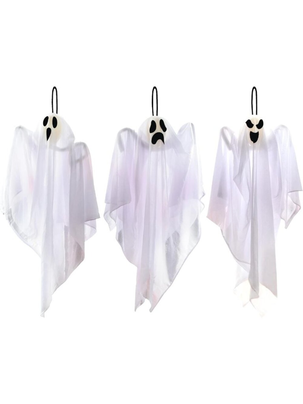3 PCS Halloween Hanging Ghosts - Cute 27.5" Flying Decorations for Yard & Party